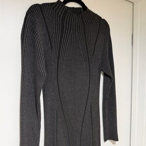 French Connection Mari Rib Mock Neck Long Sleeve Maxi Dress